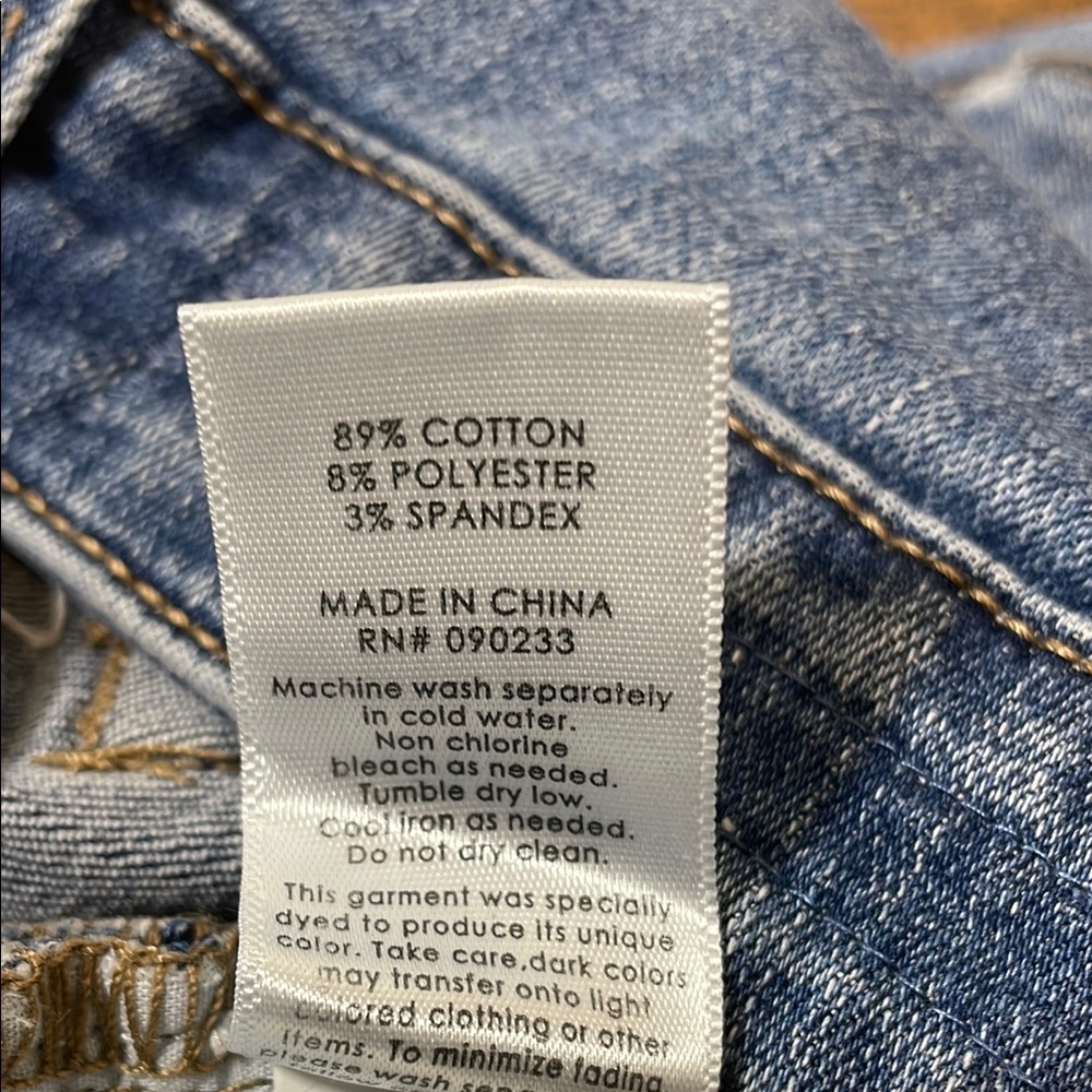PacSun Blue Distressed Jean Shorts with Cuffed Hem - Picture 5 of 5